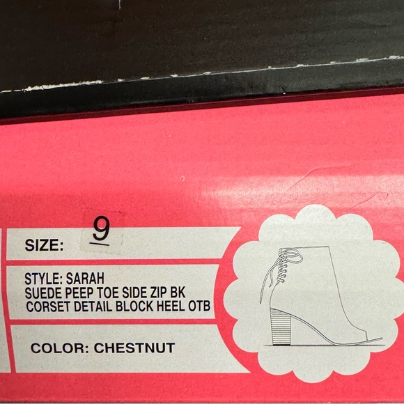 Charlotte Russe Sarah Booties Size 9 Color Chestnut - Picture 8 of 8